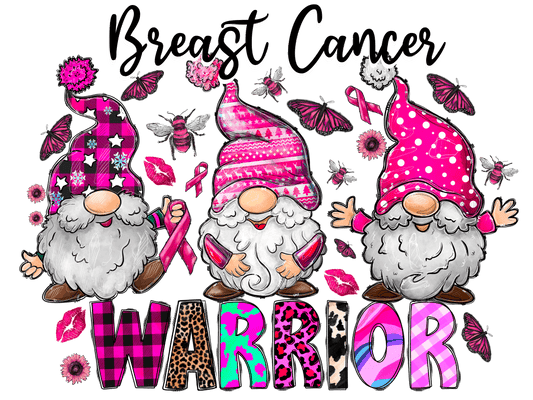 Breast Cancer Warrior Gnome T-Shirt Transfer