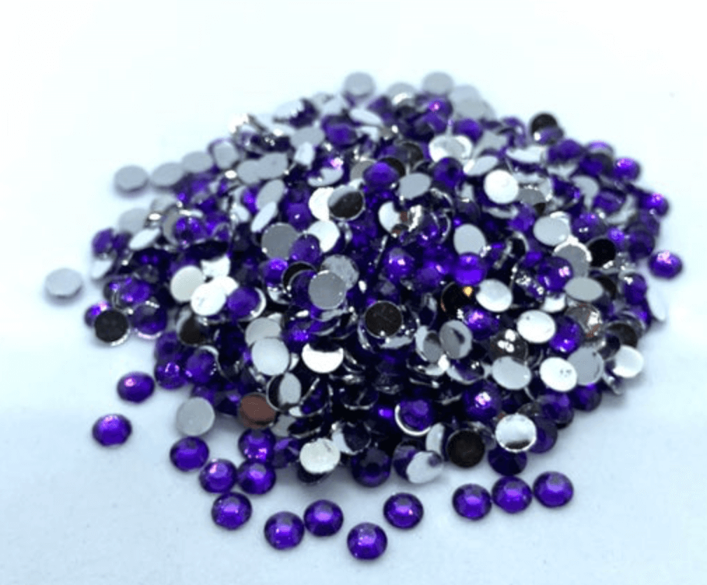 Amethyst Resin Round Flat Back Rhinestones