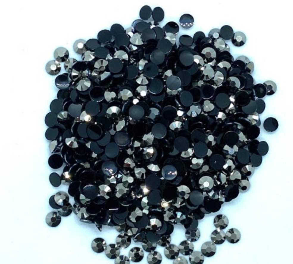 Hematite Resin Round Flat Back Rhinestones