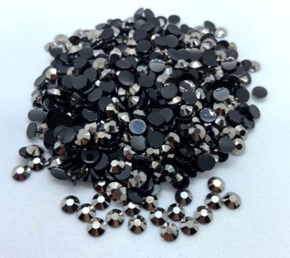 Hematite Resin Round Flat Back Rhinestones