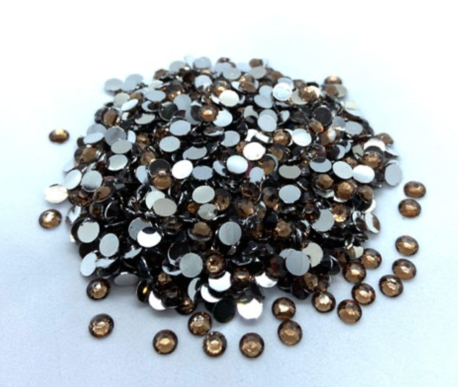 Yellow Coffee Resin Round Flat Back Rhinestones