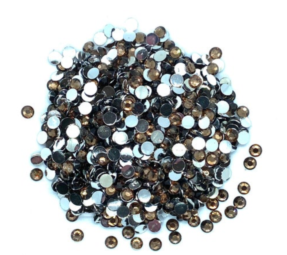 Yellow Coffee Resin Round Flat Back Rhinestones