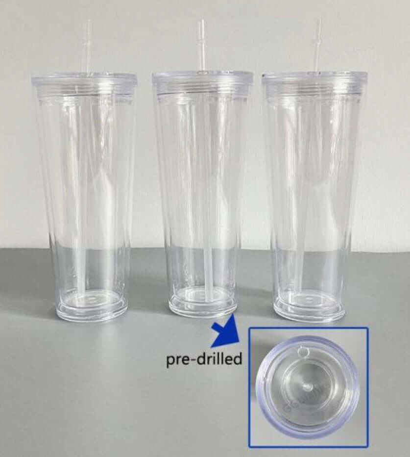 24oz Double Wall Tumbler Clear Dupe – OMG Cups!