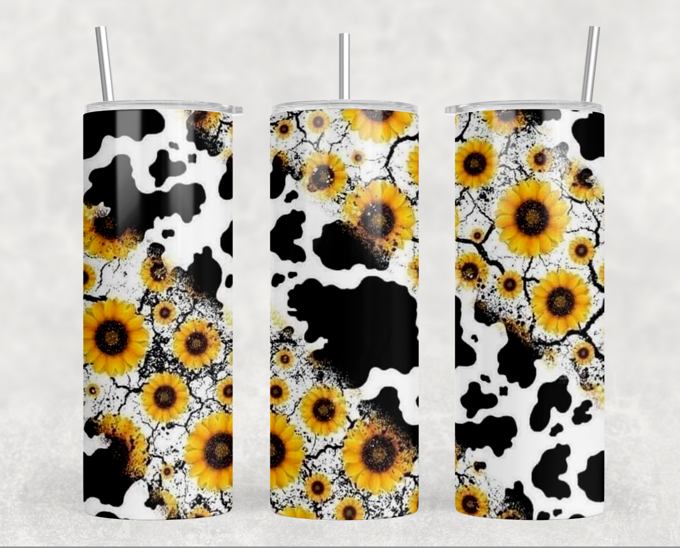 Sunflower animal print tumbler Wrap (Ready to Press)