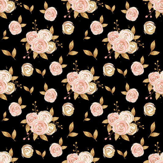 Rose Gold Flowers and Patterns-12x12 Adhesive Vinyl