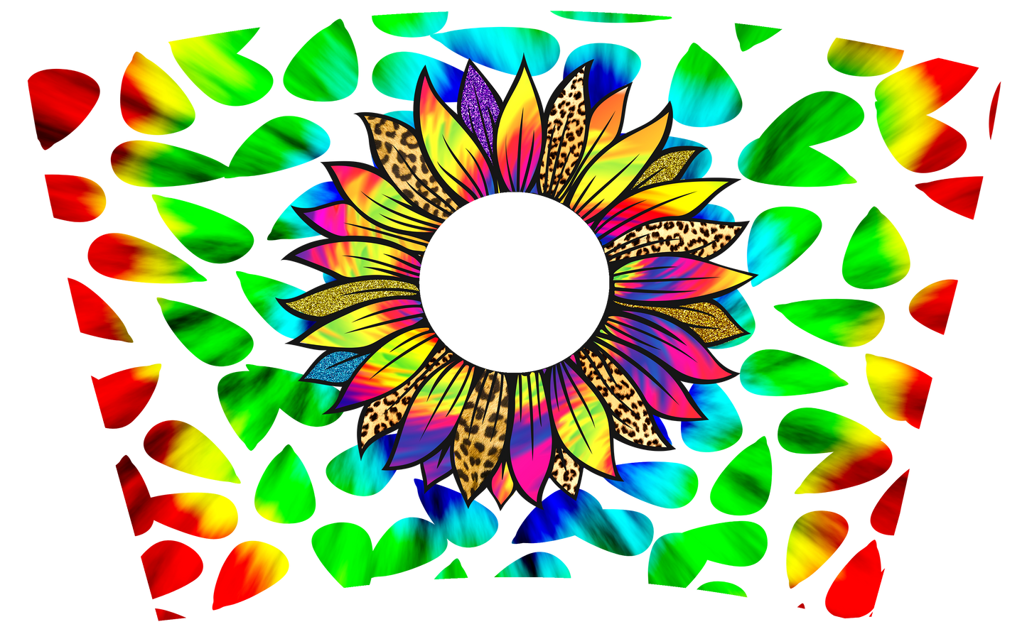 Tie Dye Sunflower- Cold Cup Wrap