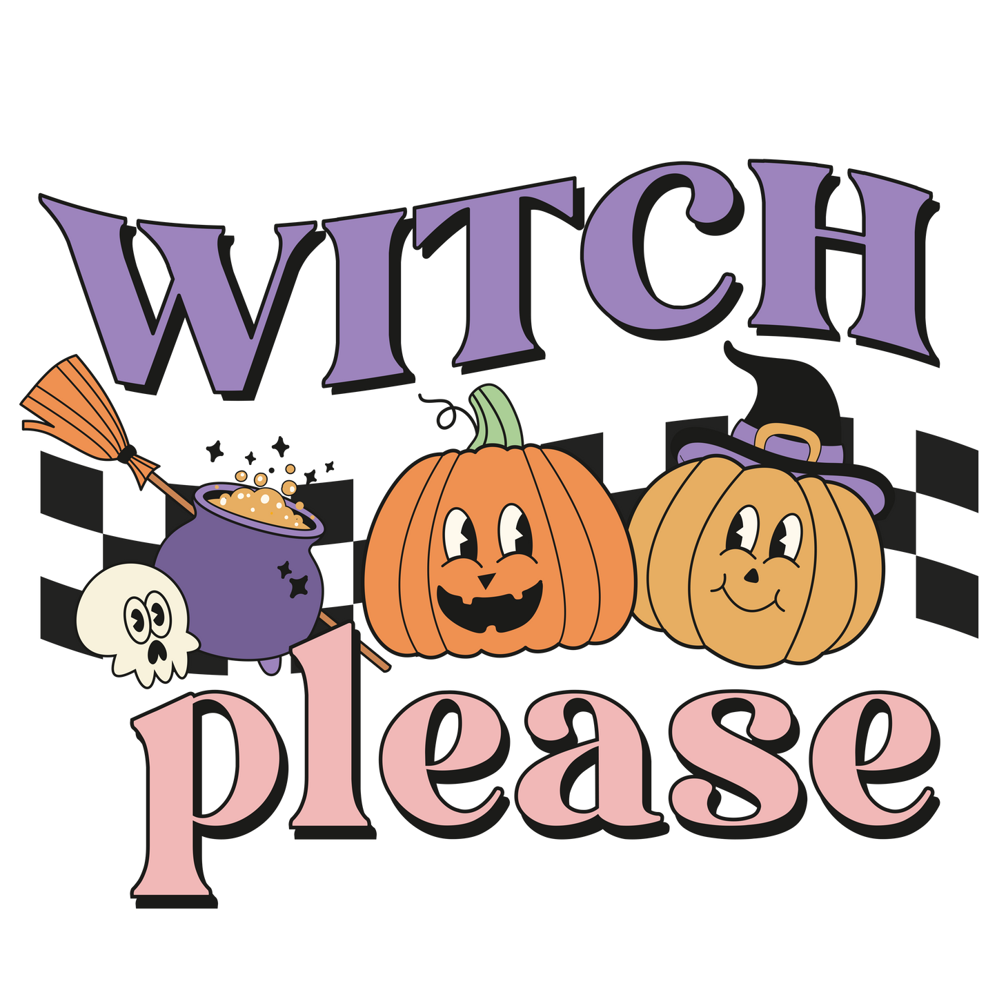 Witch Please Vintage Halloween T-Shirt Transfer