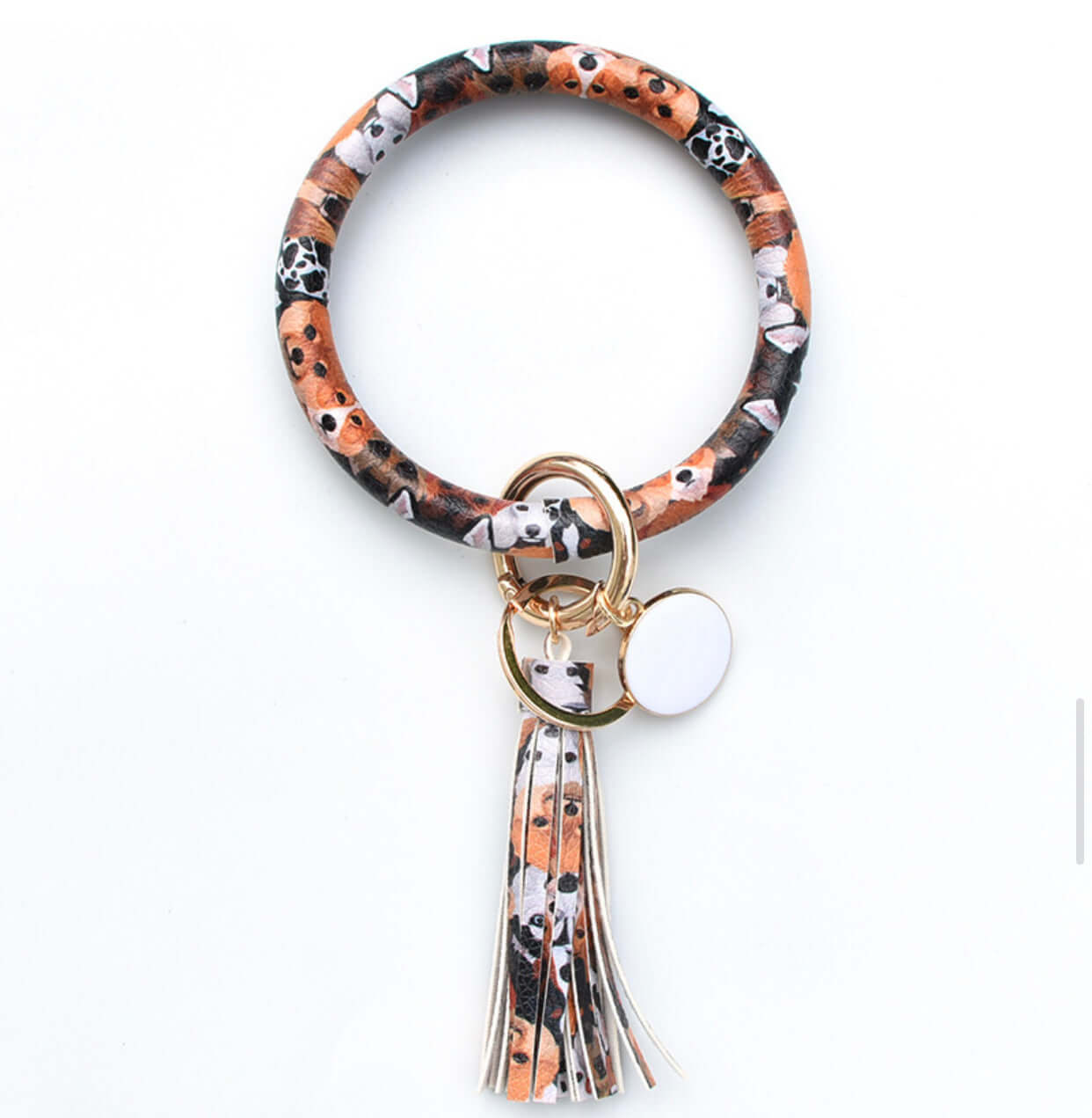 Bangle Bracelet Keychain With Blank Charm For Monogram (NOT SUBLIMATION)
