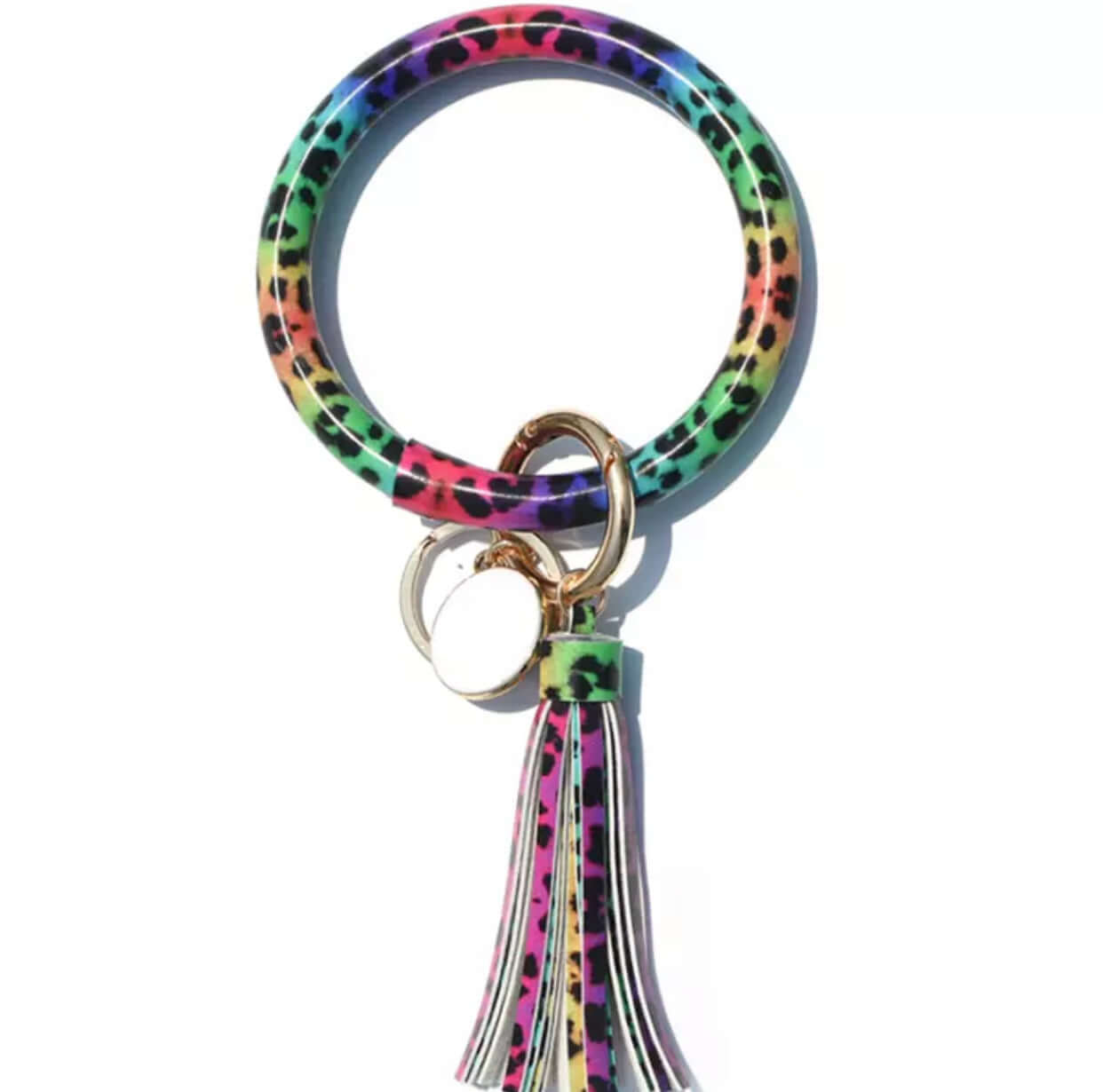 Bangle Bracelet Keychain With Blank Charm For Monogram (NOT SUBLIMATION)