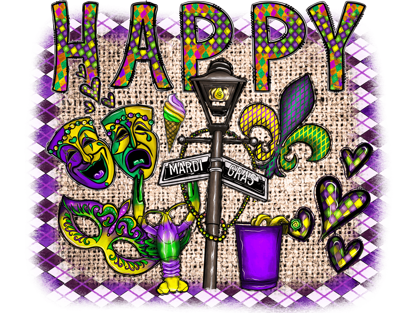 Mardi Gras Street T-Shirt Transfer