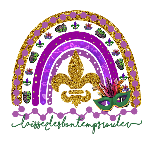 Mardi Gras Rainbow- Mardi Gras T-shirt Transfer
