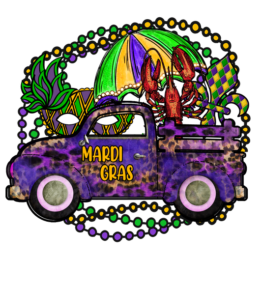 Mardi Gras Truck Crawfish- Mardi Gras T-shirt Transfers