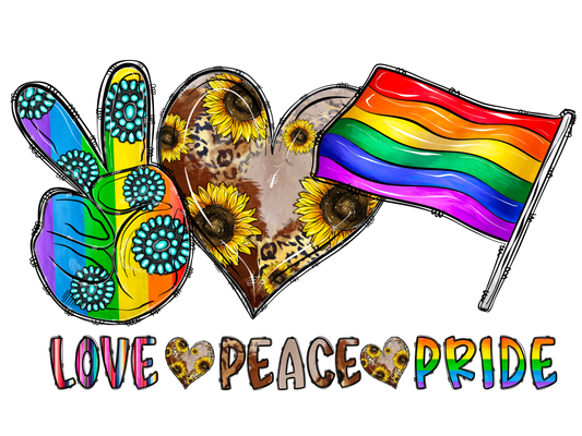 Peace Love Pride  T-Shirt Transfer