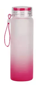 16 oz Sublimation Glass ombre water bottle with screw on lid.