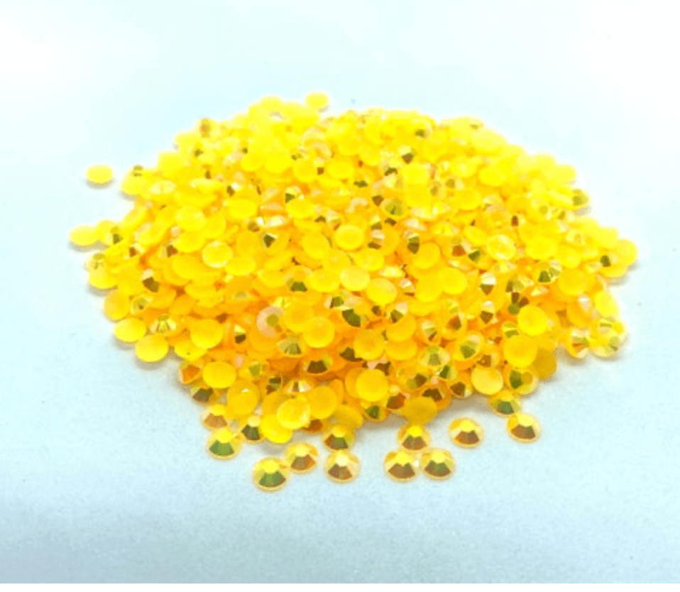 Citrine Jelly AB  Resin Round Flat Back Rhinestones