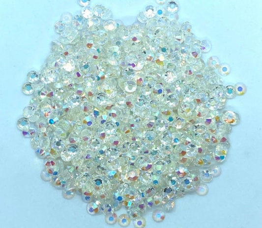 Transparent AB Resin Round Flat Back Rhinestones