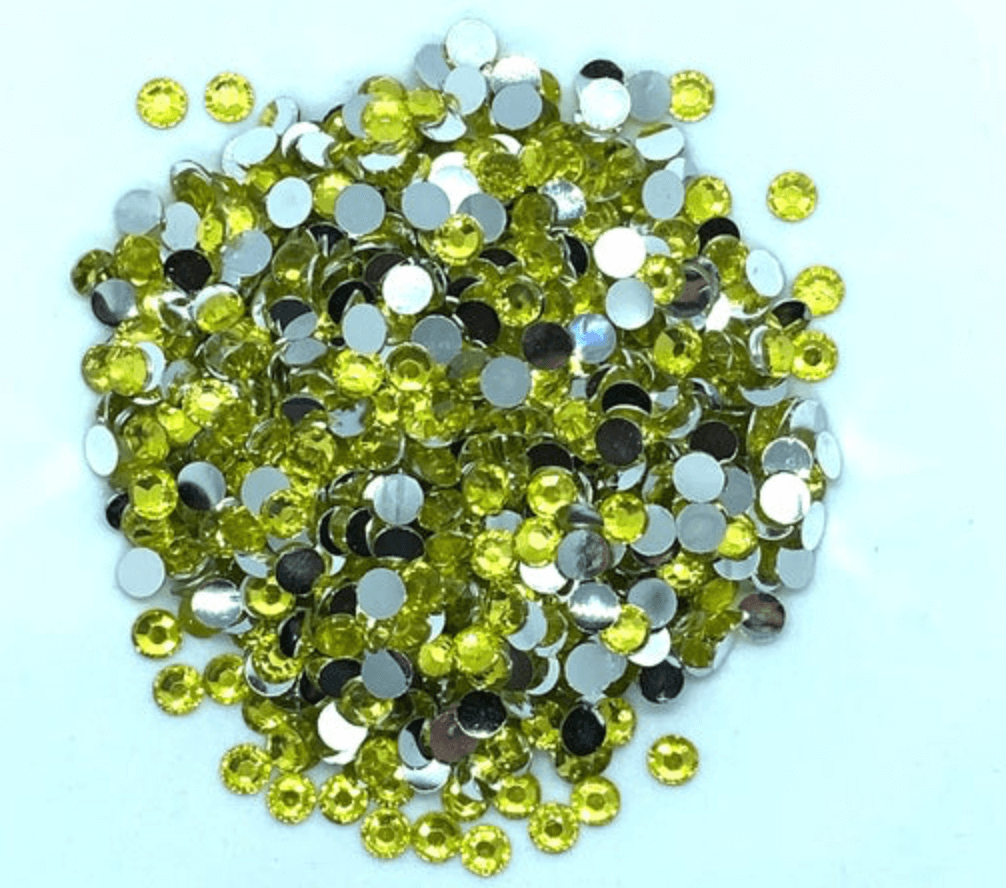 Citrine Resin Round Flat Back Rhinestones