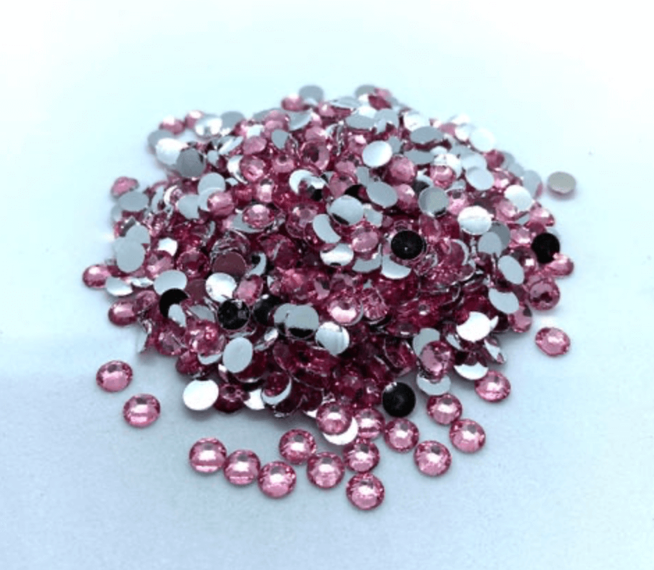 Dark Pink Resin Resin Round Flat Back Rhinestones
