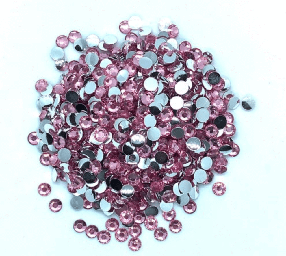 Dark Pink Resin Resin Round Flat Back Rhinestones