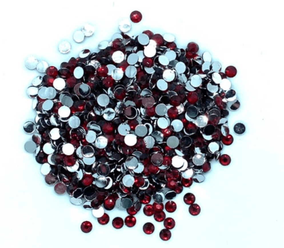 Dark Siam Resin Round Flat Back Rhinestones