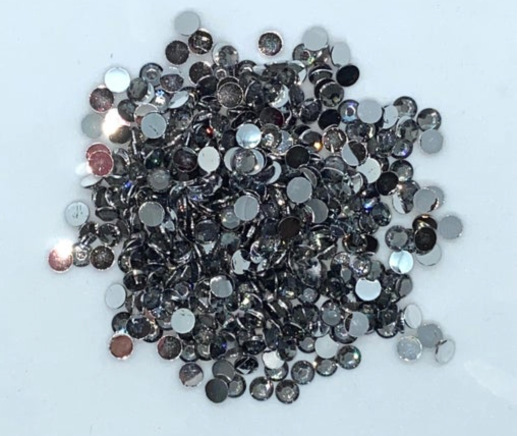 Gray Resin Round Flat Back Rhinestones
