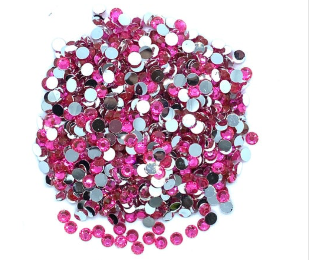 Lt. Rose Resin Round Flat Back Rhinestones