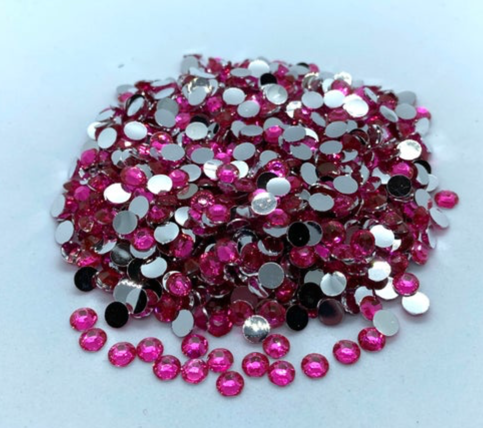 Lt. Rose Resin Round Flat Back Rhinestones