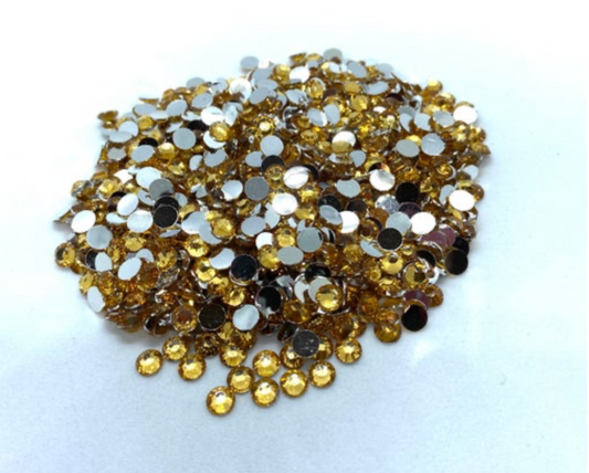 Topaz Resin Round Flat Back Rhinestones