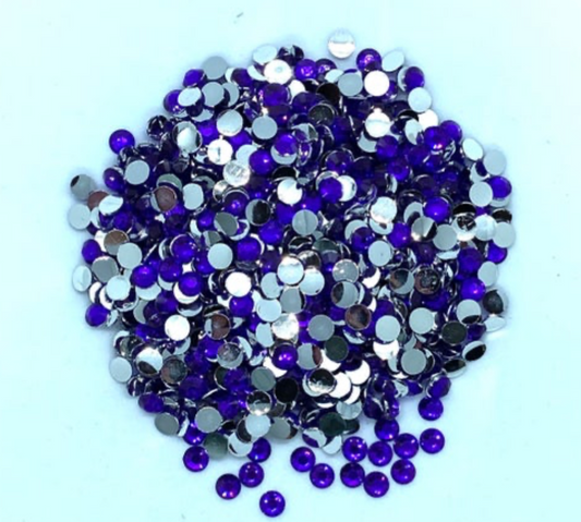 Violet Resin Resin Round Flat Back Rhinestones