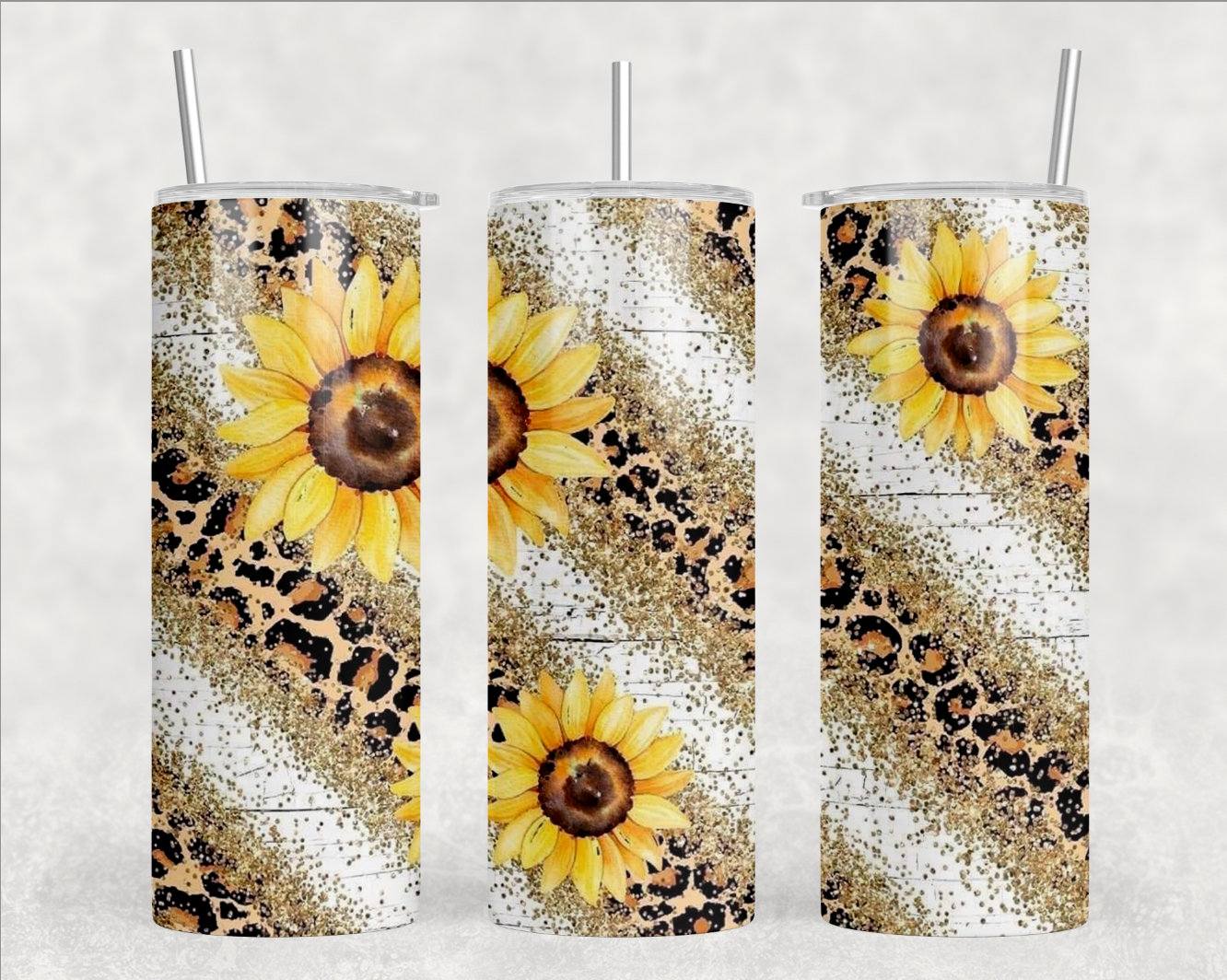 Personalized Sunflower Tumbler - Teal Sunflower Tumbler