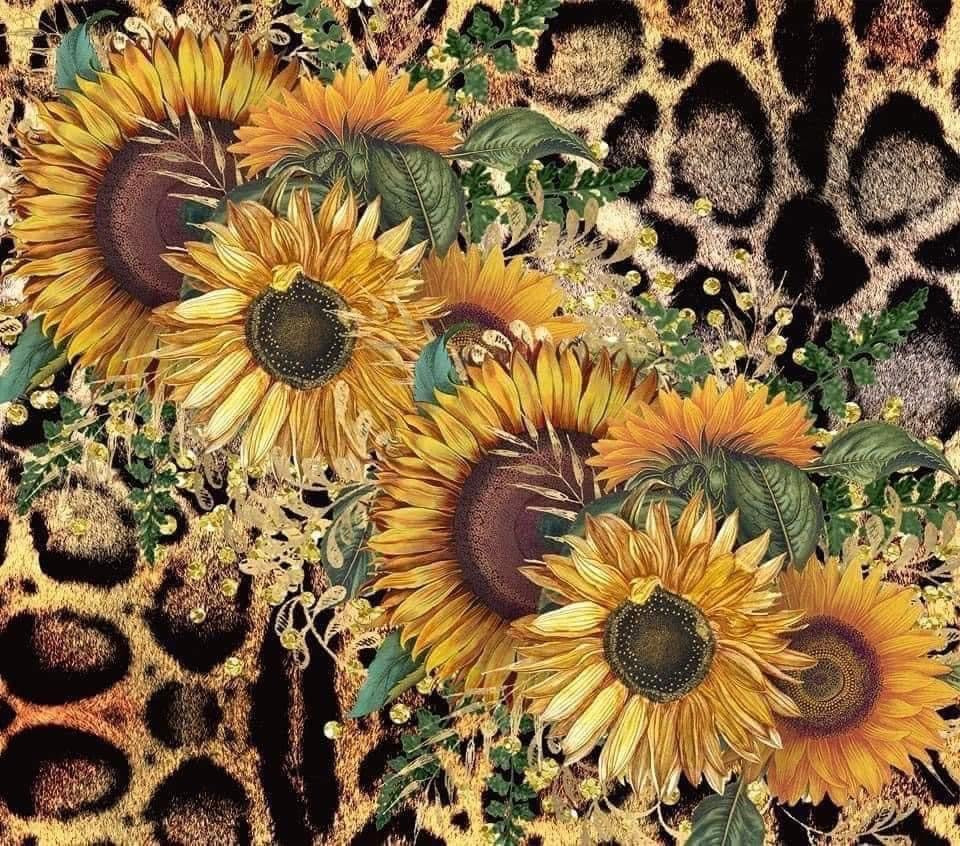 Sunflower animal print tumbler Wrap (Ready to Press)