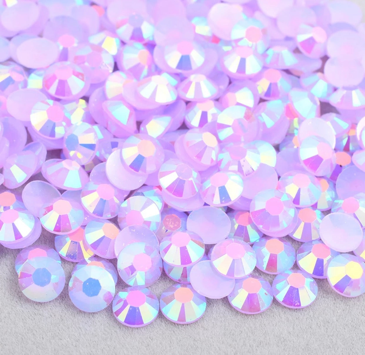 Lt. Amethyst Jelly AB Resin Round Flat Back Rhinestones