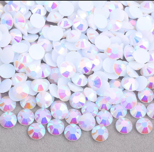 Lt. Sapphire Jelly AB Resin Round Flat Back Rhinestones